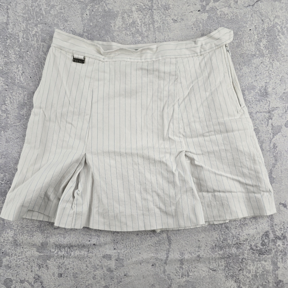 Ralph Lauren White Pleated Mini Wrap Skirt